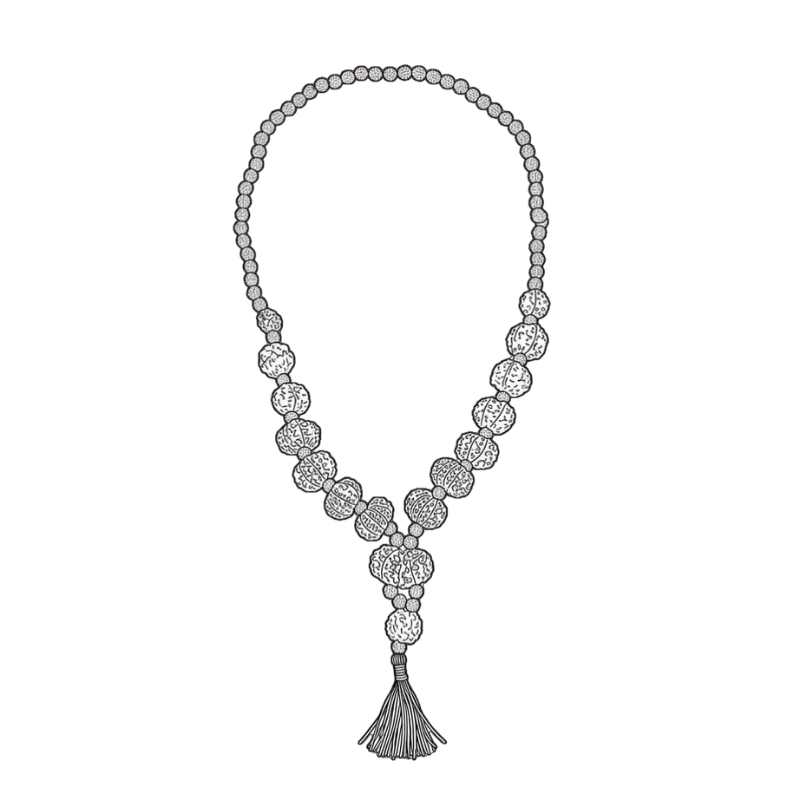 Rudraksha Mala in Thread
