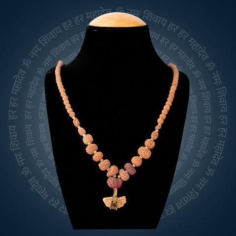 1–14 Mukhi Siddh Rudraksha Mala with Big 1 Mukhi Bead 100% Original & Certified