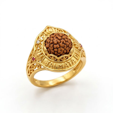 Jai Mata Di Rudraksha Ring with Filigree Work | India's Most Authentic  Lab & X-ray Certified Rudraksha Collection – Rudrapure.com