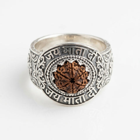 Jai Mata Di Rudraksha Statement Ring with 925 Silver Finish | India's Most Authentic  Lab & X-ray Certified Rudraksha Collection – Rudrapure.com