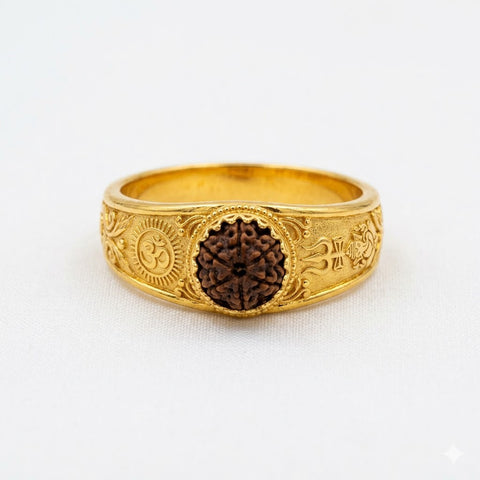 Om Rudraksha Gold Ring | India's Most Authentic  Lab & X-ray Certified Rudraksha Collection – Rudrapure.com