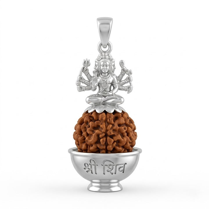 Shiv Rudraksha Pendant with Mahadev Idol in Silver Finish | India's Most Authentic  Lab & X-ray Certified Rudraksha Collection – Rudrapure.com