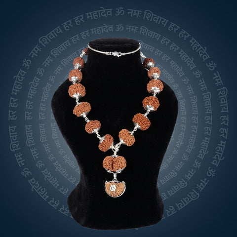 Siddha Mala with 1 Mukhi Half Moon Nepal collector grade silver chain Rudraksha mala. India's Most Authentic  Lab & X-ray Certified Rudraksha Collection – Rudrapure.com